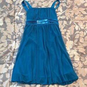 Bwear Teal Girls Formal Dress with Jeweled Waistband